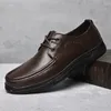 Casual Shoes Comfort Sneakers Male Spring Autumn Footwear Man Genuine Leather Black 2024 Oxfords