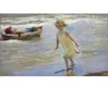 Pinturas de Joaquin Sorolla y Bastida para Detalhe de Menina na Praia tela de paisagens modernas pintadas à mão8337901