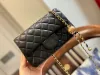 Luxury Designer Bag CF Golden Ball Flap Bag Mini Crossbody Bag 7a High Quality Sheepskin Square Women's Shoulder Bag Classic Diamond Lattice äkta läderhandväskor