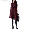 Maternity Dresses Fall Winter Maternity Dress High Neck Loose Pregnancy Clothes For Pregnant Women Clothing Maternity Long sleeve Dresses Vestido L240308