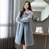 Automne hiver femmes fourrure et particules intégrées cheveux d'agneau mi-long coréen laine ample mouton coupe polaire manteau 857248