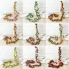 5Pcs 25m Artificial Flower Garland Fake Rose Hanging Vines for Home el Office Wedding Party Birthday Decor 240301