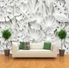 Dropship 3D stéréoscopique feuille motif plâtre Relief Mural papier peint salon TV fond peinture murale papier peint décor à la maison5887070