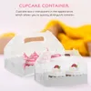 Konteynerler 10 adet Clear Cake Kutusu Şeffaf Pastane Cupcake Düğün Doğum Günü İçin Paketleme