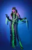 Vêtements de scène Fluorescent vert gland combinaison chanteur danseur Performance Costume Jazz Gogo danse vêtements fête Rave tenue