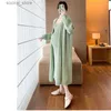 Maternity Dresses Maternity Dresses Suit Autumn Winter Knit Sweet Long Sweater Coat + Vest Dress Solid Set Fashion Temperament Pregnancy Dresses L240308