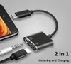 USB Type C Adapter Charger Audio Cable 2 I 1 TypeC till 35mm Jack Headphone Aux Converter för Samsung för Xiaomi för Huawei4558613