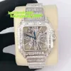 Hip Hop Takı Paslanmaz Çelik Görünmez Ayar Buzlu Diamond Watch Baget VVS Moissanite Saat