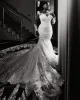 2024 Stunning Scoop Beaded Appliques Wedding Dress Robe De Mariee llusion Long Sleeves Plus Size Mermaid Backless Bridal Gown Vestidos De Novia