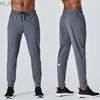Men's Pants LL-Mens Pants Men Running Sport Trousers Adult Gym Exercise Fitness Wear Fast Dry Elastic Drawstring Pant 240308