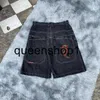 Mäns shorts herrar shorts streetwear jnco y2k haruku hip hop tecknad grafisk tryck gotisk baggy denim gym kvinnor basket