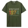 Mens T Shirts Old Vintage 1974 födelsedag män kvinnor t-shirt fru make b-dag presenterar ord citat grafiska kläder överdimensionerade tshirt