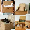 蓋付きの収納バスケット織りの保管バスケットLid Rattan Sundries Box Wicker Handmade Sorting Boxes Seagrass Jewelry Organizer 210609ドロップDHR6C