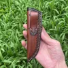 New S2268 General-purpose cowhide leather, Leather Knife Sheath for Fixed Blade 4.8 Inch Knives Brown Basket Weave Sheaths with Belt Holder