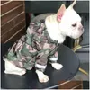 Vêtements pour chiens Vêtements imperméables pour chiens de compagnie pour gros chiens Camouflage imperméable à l'eau pluie manteau de pluie Costumes d'extérieur français livraison directe maison G Dhe9M