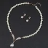 Collana Orecchini Set Sposa Matrimonio Versione coreana Temperamento per il regalo di Natale di San Valentino