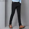 Männer Hosen Schwarz Stretch Dünne Hosen Männer Party Büro Formale Herren Bleistift Hose Business Slim Fit Männer Hosen 240308