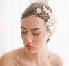 Vintage mariage mariée blanc cage à oiseaux voile visage Net fleur peignes fascinateur coiffure accessoires de cheveux Net bandeau bijoux en gros4614550