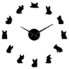 Relojes de pared French Bldog DIY Nt Reloj de pared Francia Perro doméstico Grande Moderno Frenchie Reloj Dod Razas Amantes Regalo 210309 Drop Entrega Dhrnf