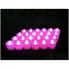 Poms à LED, articles de joie, bougies chauffe-plat blanches brillantes, alimentées par piles, scintillantes en cristal, sans flamme, pour mariage, fête d'anniversaire, décoration de Noël, Dhzfe