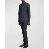 Męskie koszule Summer Brioni Blue Long Rleeve Midnight Botton Shirt