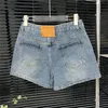 Brevtryck korta byxor denim kvinnor jeans högklassiga denimshorts hiphop sterwear casual sommarbyxa