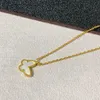 Designer ketting VanCF ketting luxe diamanten agaat 18k goud V gouden vlinderketting met verdikte ketting rosé goud lichte luxe