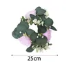 Decorative Flowers Candle Ring Artificial Eucalyptus Leaves Wreaths For Celebration Dining Room