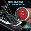 Car Other Auto Electronics New 12V 24V 3.1A Charger Fast Charge Dual Usb Cigarette Socket Power Outlet Led Digital Display For Boat Ma Dhpma