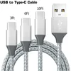 كابل USB إلى USB C شحن سريع 3A مزامنة البيانات المتوافقة مع iPhone 15/14/13 Pro Max Samsung Galaxy S24+/S24/S24 Ultra/S20/S10/S9 Type C Cables