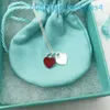 2024 Jewelry Designer Brand Necklaces Home S925 Silver Enamel Love Ball Blue Fashion Pink Versatile Womens Red Heart Drop Pendant