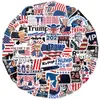 50pcs/lote 2024 Presidente Trump Car Adesivos Decalques de Graffiti para Bagagem Guitar Copo Motocicleta Scooter Fridge Toys Skateboard Computer Tablet