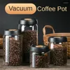 Förvaringsflaskor kaffebönor vakuum förseglad tank transparent glas mat burkar hushåll fuktsäker luft extraktion lufttät behållare
