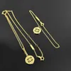 Fashion Luxury Pendant Necklaces New Triumphal Arch Circle Sign 3d Rotable Necklace with Premium Plating 18k Gold Light Earrings