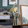 Simulatie Dier Sculptuur Giraffe Moeder en Kind Geschilderd Standbeeld Moderne Woninginrichting Gouden Handwerk Ornamenten 240306