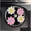 Interior Decorations New 6Pcs Flower Car Vent Clip Small Daisy Air Conditioning Outlet Per Decoration Freshener Accessories For Drop D Dhzur
