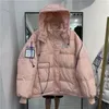 Casacos de trincheira femininos jaquetas de algodão outono inverno grosso térmico à prova de vento casaco estilo coreano sólido cordão bolsos com capuz outerwear