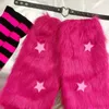 Women Socks Faux Fur Leg Warmers Boot Covers 3 Pieces Sets Goth Japanese Punk Jk Knee-length Hiphop Y2K Cute Fashion Long