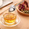 Varm källa "Tea Time" Convenience Heart Tea Tools Infuser Hjärtformad rostfri Herbal Infuser Spoon Filter NY 1 S2 LL