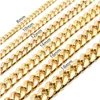 Catene Catene Cuba Fibbia con rubinetto in oro 18 carati Acciaio inossidabile Titanio Densità 8 mm/10 mm/12 mm/14 mm/16 mm Miami Cuban Link Mens Drop Delivery Dhoi9