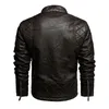 Homens moda jaqueta de couro outono motocicleta fino velo jaqueta casaco masculino primavera ao ar livre casual motor biker jaqueta de couro do plutônio 240301