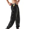 Herren-Hosen, lässige Sport-Brusthose mit hohem Schlitz, Sommer-Jogginghose, lockerer Strumpf, Geschenkband 1, glitzernde Damen-Flachfront