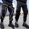 Pantaloni da jogging riflettenti da uomo per la corsa notturna Sport Side Cargo Harem Pant Moda nuovissimi 240308