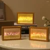 Nachtverlichting DIY Shell Tulp Nachtkastje Licht Po Frame Handgemaakte Batterij Ambient Warm Simulatie Bloemlamp Woondecoratie