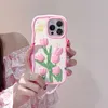 3D Cartoon Cute Tulip -fodral för iPhone 14 15 Promax Plus 13 Pro Max 12 11 Lämplig iPhone15 Soft Silicon Laped Cover 1 st