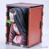 Action Toy Figures 22cm Demon Slayer Kamado Nezuko Figure Popcorn Box Kaii PVC Model Doll Peripherals Small Figures Manga Anime Action Gift Toys