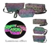 SHUJIN Fashion Women Zipper Cosmetic Bag Luminous Makeup Bag Geometric Cosmetics Organizer Folding Travel Make Up Bags8855758