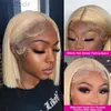 Synthetic Wigs Short Bob Straight Human Hair Wig with Baby Hairs Brazilian Pre-Plucked 13x1 Lace Front Synthetic Wigs For Women 240308