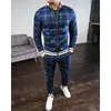 Mens Tracksuits Colorful Plaid Casual Zipper Hoodie Set 3D Print Autumn Male Sweatshirt Clothes For Men 240308