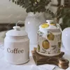 Storage Bottles Household Ceramic Jar Multigrain Coffee Sugar Kitchen Lard Grain With Lid